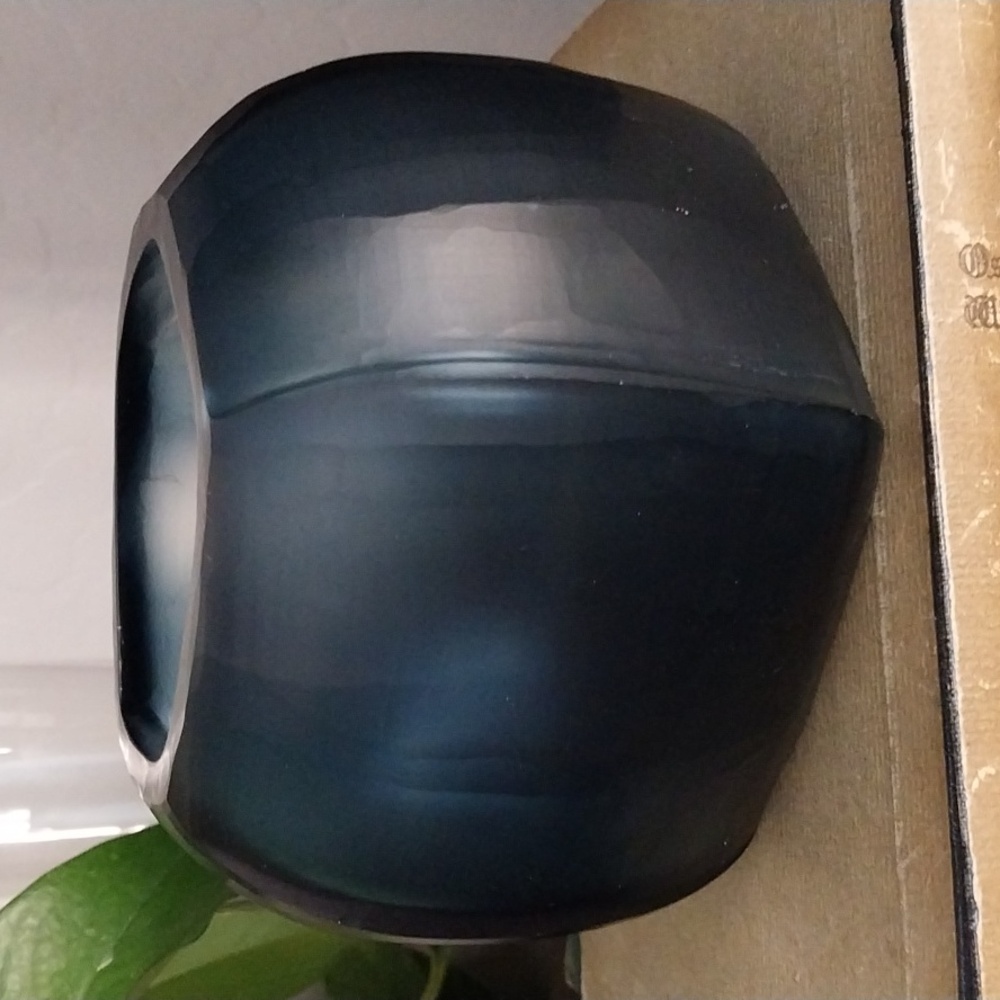 GUAXS Blown Glass vase teal aqua Indigo Ocean Blue